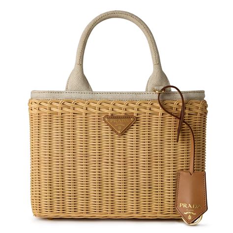 prada wicker woven tote bag|Prada foldable shopping tote.